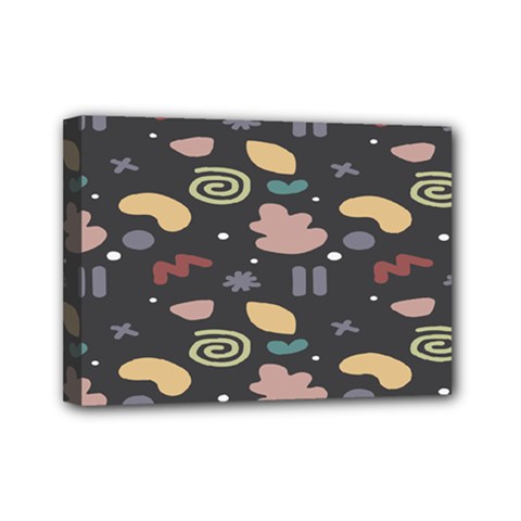 Funky Pattern Polka Wave Chevron Monster Mini Canvas 7  X 5 