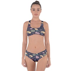 Funky Pattern Polka Wave Chevron Monster Criss Cross Bikini Set by Mariart