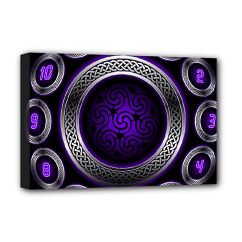 Digital Celtic Clock Template Time Number Purple Deluxe Canvas 18  X 12   by Mariart