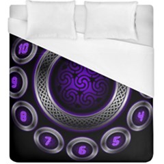 Digital Celtic Clock Template Time Number Purple Duvet Cover (king Size) by Mariart