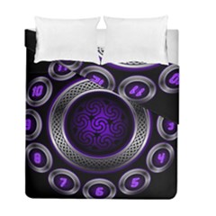 Digital Celtic Clock Template Time Number Purple Duvet Cover Double Side (full/ Double Size) by Mariart