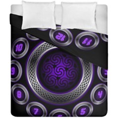 Digital Celtic Clock Template Time Number Purple Duvet Cover Double Side (california King Size) by Mariart