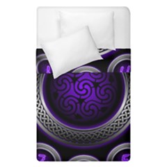 Digital Celtic Clock Template Time Number Purple Duvet Cover Double Side (single Size) by Mariart