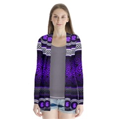 Digital Celtic Clock Template Time Number Purple Drape Collar Cardigan by Mariart