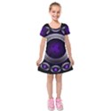 Digital Celtic Clock Template Time Number Purple Kids  Short Sleeve Velvet Dress View1