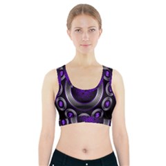 Digital Celtic Clock Template Time Number Purple Sports Bra With Pocket