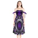 Digital Celtic Clock Template Time Number Purple Shoulder Tie Bardot Midi Dress View1