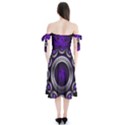 Digital Celtic Clock Template Time Number Purple Shoulder Tie Bardot Midi Dress View2