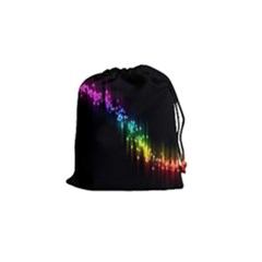 Illustration Light Space Rainbow Drawstring Pouches (small) 