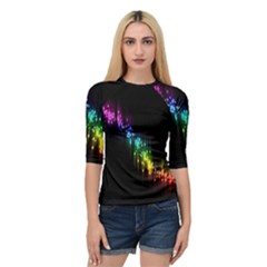 Illustration Light Space Rainbow Quarter Sleeve Raglan Tee