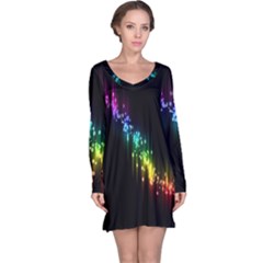 Illustration Light Space Rainbow Long Sleeve Nightdress by Mariart