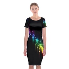 Illustration Light Space Rainbow Classic Short Sleeve Midi Dress by Mariart