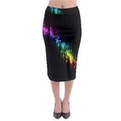 Illustration Light Space Rainbow Midi Pencil Skirt by Mariart