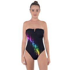 Illustration Light Space Rainbow Tie Back One Piece Swimsuit by Mariart