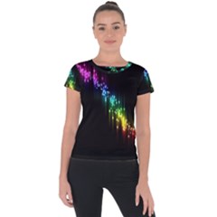 Illustration Light Space Rainbow Short Sleeve Sports Top  by Mariart