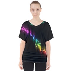 Illustration Light Space Rainbow V-neck Dolman Drape Top by Mariart