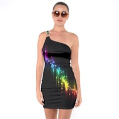 Illustration Light Space Rainbow One Soulder Bodycon Dress by Mariart