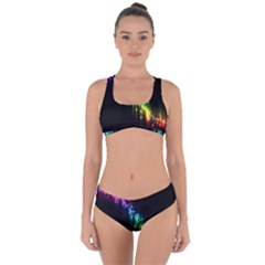 Illustration Light Space Rainbow Criss Cross Bikini Set