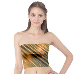 Golden Blue Lines Sparkling Wild Animation Background Space Tube Top by Mariart