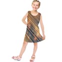 Golden Blue Lines Sparkling Wild Animation Background Space Kids  Tunic Dress View1