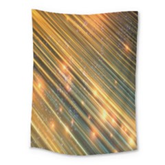 Golden Blue Lines Sparkling Wild Animation Background Space Medium Tapestry by Mariart