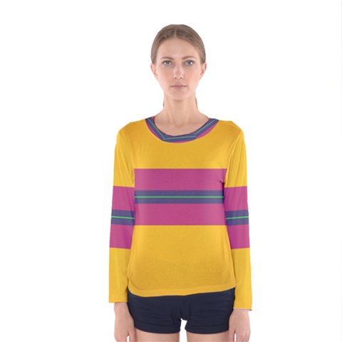 Layer Retro Colorful Transition Pack Alpha Channel Motion Line Women s Long Sleeve Tee by Mariart