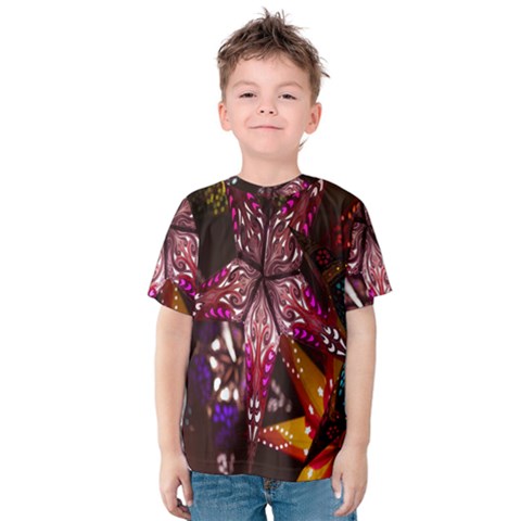 Hanging Paper Star Lights Kids  Cotton Tee by Mariart