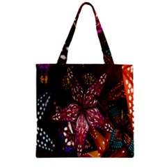 Hanging Paper Star Lights Zipper Grocery Tote Bag by Mariart