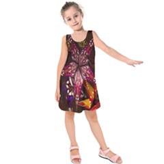 Hanging Paper Star Lights Kids  Sleeveless Dress by Mariart