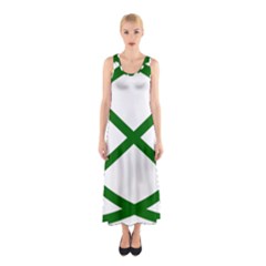 Lissajous Small Green Line Sleeveless Maxi Dress by Mariart