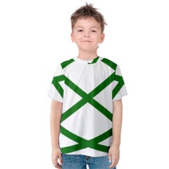 Lissajous Small Green Line Kids  Cotton Tee