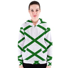 Lissajous Small Green Line Women s Zipper Hoodie