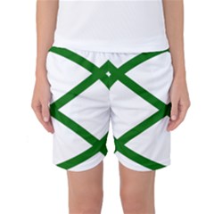 Lissajous Small Green Line Women s Basketball Shorts by Mariart