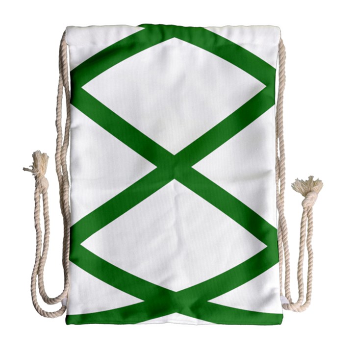 Lissajous Small Green Line Drawstring Bag (Large)