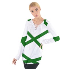 Lissajous Small Green Line Tie Up Tee by Mariart