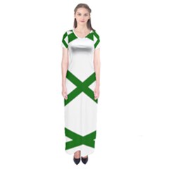 Lissajous Small Green Line Short Sleeve Maxi Dress by Mariart