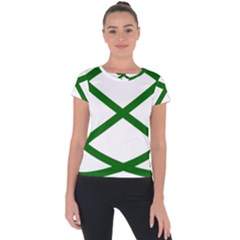 Lissajous Small Green Line Short Sleeve Sports Top  by Mariart