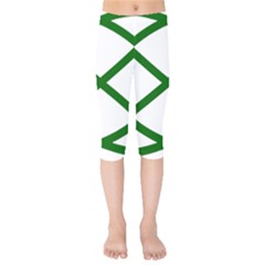 Lissajous Small Green Line Kids  Capri Leggings 