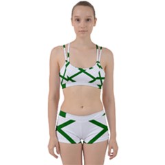 Lissajous Small Green Line Women s Sports Set by Mariart