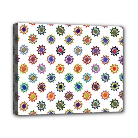 Flowers Pattern Recolor Artwork Sunflower Rainbow Beauty Canvas 10  X 8  by Mariart