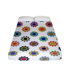 Flowers Pattern Recolor Artwork Sunflower Rainbow Beauty Fitted Sheet (full/ Double Size) by Mariart