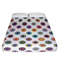 Flowers Pattern Recolor Artwork Sunflower Rainbow Beauty Fitted Sheet (california King Size) by Mariart