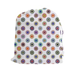 Flowers Pattern Recolor Artwork Sunflower Rainbow Beauty Drawstring Pouches (xxl) by Mariart