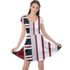 Line Streep Vertical Horizontal Cap Sleeve Dress by Mariart