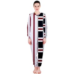 Line Streep Vertical Horizontal Onepiece Jumpsuit (ladies) 