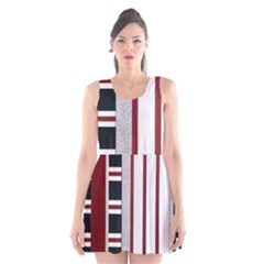 Line Streep Vertical Horizontal Scoop Neck Skater Dress by Mariart