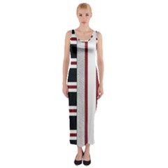 Line Streep Vertical Horizontal Fitted Maxi Dress