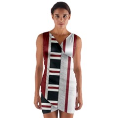 Line Streep Vertical Horizontal Wrap Front Bodycon Dress by Mariart