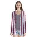 Line Streep Vertical Horizontal Drape Collar Cardigan View1