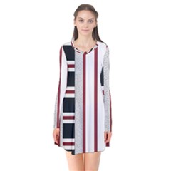 Line Streep Vertical Horizontal Flare Dress by Mariart